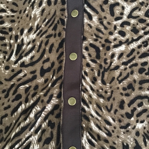 Multicoloured leopard print 3/4 sleeve knit cardigan size S - Picture 6 of 8